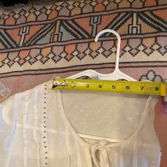 William Rast long sleeve white ruffle BoHo shirt - Picture 10 of 13